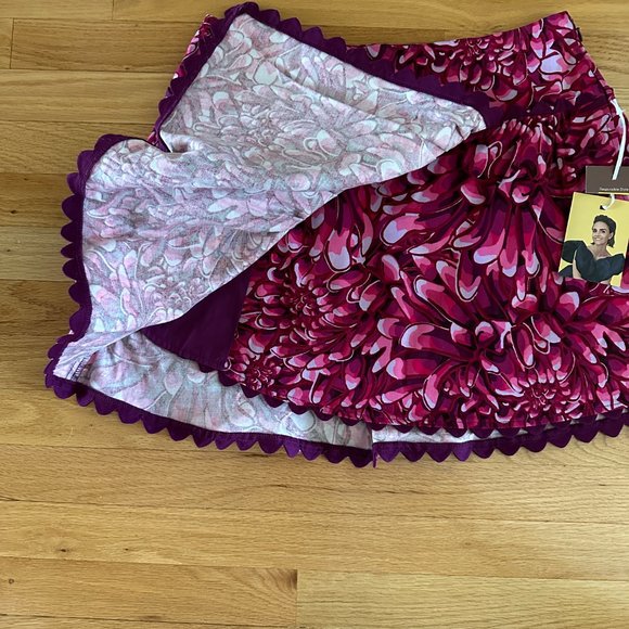NWT 2022 Kika Vargas for Target Pink Floral Scallop Edge Mini Skirt Size 8 - Picture 5 of 10